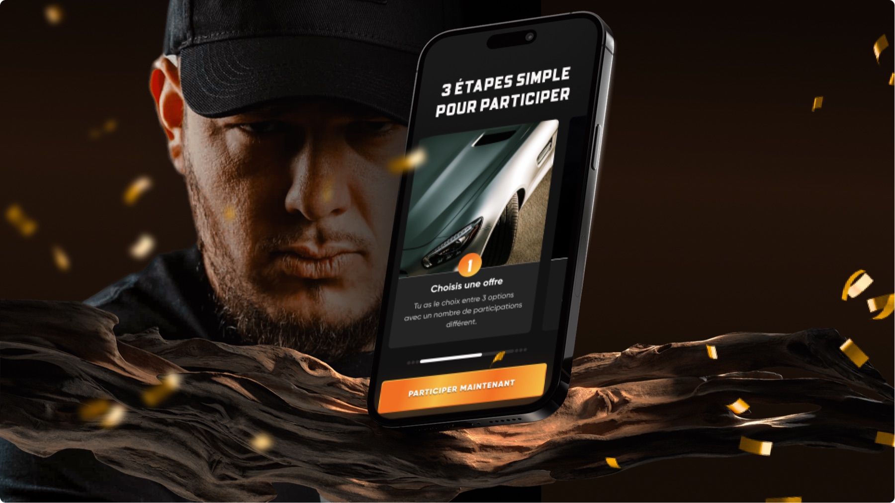 Three simple steps to enter, mobile screen